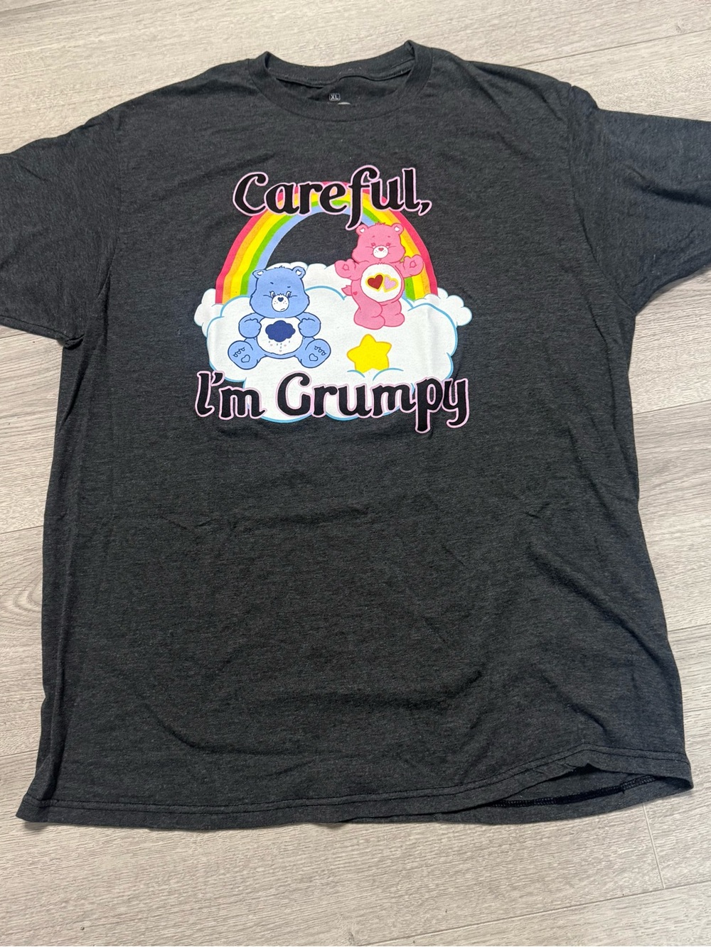 Care Bear Careful I'm Crumpy Graphic Tee - Dark‎ Gray